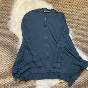 LOGO Blue Jacket Zip Up Top Comfy Size Large